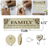 [Gifts for Mom Dad] Family Birthday Calendar Wall Hanging,Wooden Birthday Reminder Plaque Sign Family DIY Calendar Hanging Board Personalized Gifts YuQi
