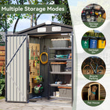 Aoxun 6x3.9 FT Shed with Base Metal Outdoor Storage Shed Garden Shed with Lockable Doors Tool Shed Bike Shed for Backyard, Patio, Poolside (Black) Aoxun