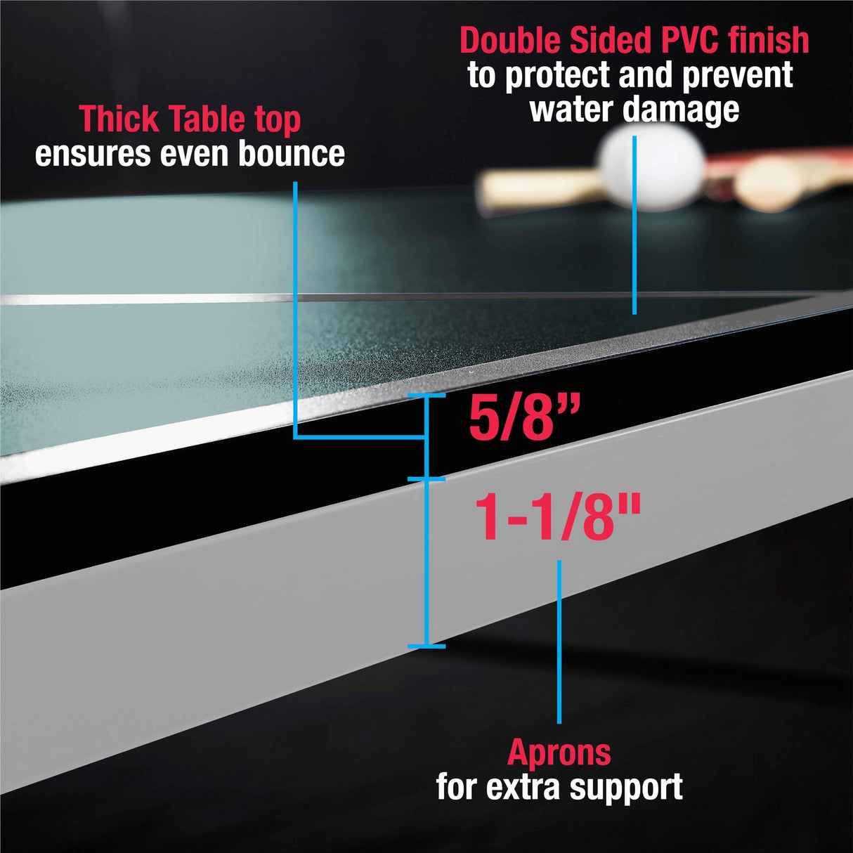 MD Sports Table Tennis Set, Regulation Ping Pong Table with Net, Paddles and Balls (8 Pieces) - Green and White MD Sports