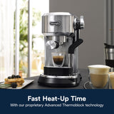 De'Longhi Dedica Maestro Plus Espresso Machine with Automatic Steam Wand for Latte, Cappuccino, Coffee, Stainless Steel, EC950M De'Longhi