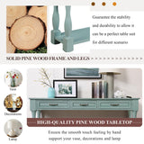 LKTART Solid Wood Console Table Sofa Table Entryway Table with 3 Drawers and 1 Bottom Shelf for Storage Entry Hallway Foyer Sofa (63" Retro Green) LKTART