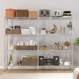 58 inch Wide Shelving Unit, 4 Tier Metal Rack, Pantry Storage Shelves Adjustable Wire Steel Shelving Unit for Heavy Duty Garage, Pantry, Kitchen Carbon Steel Storage Chrome TOEMOA