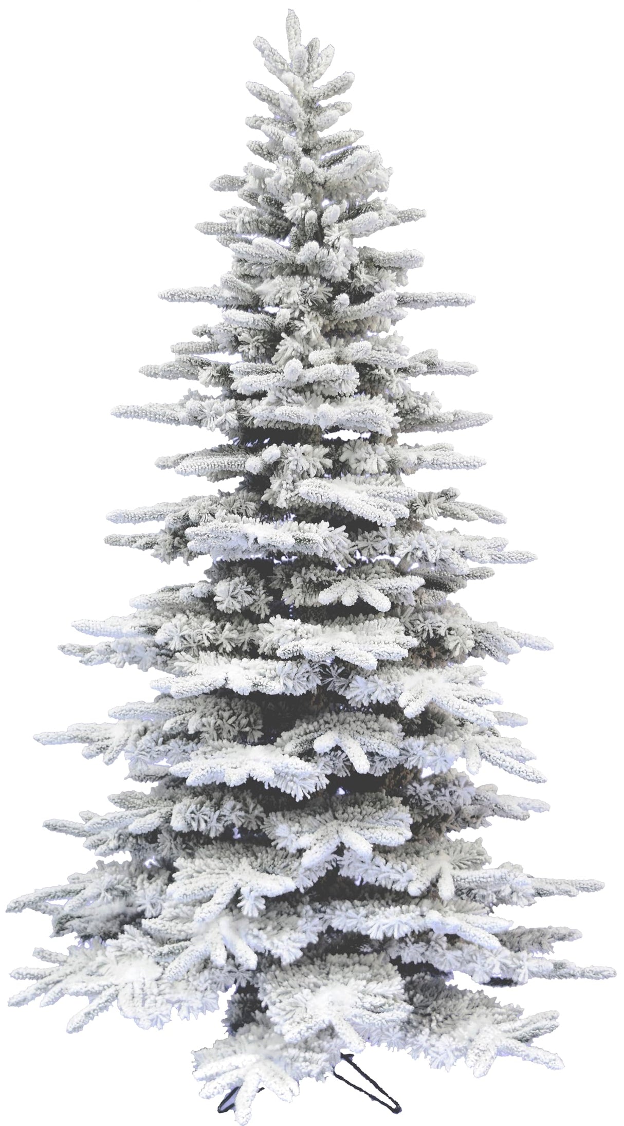 Fraser Hill Farm 7.5-Ft. Mountain Pine Flocked Artificial Christmas Tree with Stand, Unlit Foldable Fake Tree with Realistic Snowy Foliage for Home Decoration Fraser Hill Farm