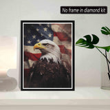 SKRYUIE 5D Eagle Diamond Painting Kits - DIY Diamond Art Kits for Adults American Flag, Full Round Drill - Crystal Cross Stitch - Adults Craft for Wall & Office Decor - 12x16 inch SKRYUIE
