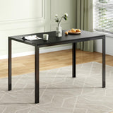 Farini Black Dining Table for 4-6 Person,47" Rectangular Wooden Dining Table Top and Metal Frame for Home Kitchen Dining Desk (47 inch,Black) Farini