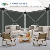 COBIZI Pop Up Gazebo Screen Tent Screen House for Camping, 10x10 Screen Room with Mosquito Netting, Hub Tent Instant Screened Canopy with Carrying Bag and Ground Stakes, Gray COBIZI