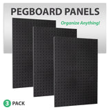 WallPeg 24" x 48" Pegboard Wall Organizer - Kit (PK-312-B) Peg Board Organizer Accessories for Garage pegboard Storage, Tool & Craft Organization with Pegboard. Hooks, and Peg Board Bins WallPeg