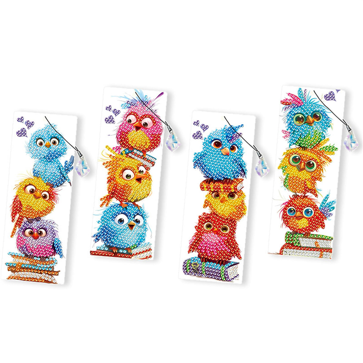 4pcs Bird Diamond Art Bookmarks,Diamond Painting Bookmarks Kits for Adult,DIY Gem Art Small Crafts with Rhinestone Tassel,Paint by Diamonds for Graduation Birthday Reader Gifts. (Bird) NDNXYXGS