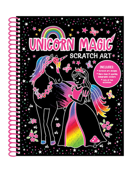 Unicorn Magic Scratch Art Includes Scratch Art Designs, Fun Activities, and 25+ Sparkly Holographic Stickers for Kids Ages 3 and Up Lodi Publishing