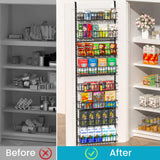 ElegantArray 8-Tier Pantry Door Oragnizer, Over The Door Pantry Organizer Rack and Storage, Hanging Spice Rack Shelves Door, Home Office Laundry Room Bathroom & Kitchen Organization Essentials Metal ElegantArray
