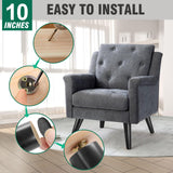 FoDau770 Black Rubber Wood Furniture Legs 10 Inche, Slant Tapered Wood Legs Mid Century Sofa Legs Set of 4, 5/16" UNC Furniture Feet Replacement Legs for Cabinet Sofa Couch Dresser Chair Ottoman Table FoDau770