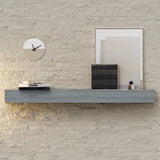 THLYNSAM Fireplace Mantel 48 inches Floating Shelf with Rustic Finish Wood Wall Shelf with Invisible Heavy Duty Bracket for Living Room Décor, 48L x 6H x 8D, Grey THLYNSAM