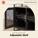 WLIVE TV Stand 55 inch TV,Tall Entertainment Center with Storage, Farmhouse Industrial TV Console for Bedroom Living Room, Charcoal Black WLIVE