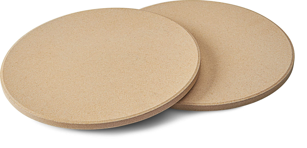 Napoleon Personal Sized Pizza Baking Stone Set - BBQ Grill Accessories, Two 10-inch Personal Pizza Baking Stones, Stone Oven Pizza, Pizzeria Results, Easy To Use, Use In BBQ Grill or Oven Napoleon