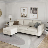 Couches for Living Room - Sectional Sofa L Shaped Cloud Couch-Small Modular 3 Seat-Comfy Linen with Storage Deep Seat Sofa,Washable Covers-Suitable for Living Room-Apartment-Office-Bedroom-Beige Clotius