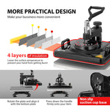 VIVOHOME Upgraded 5 in 1 Combo Multifunctional Swing Away Clamshell Printing Sublimation Heat Press Transfer Machine for T-Shirt Hat Cap Mug Plate 15 x 12 Inch Black VIVOHOME