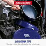 Blue Diamond 14 Piece Cookware Set, Diamond Infused PFAS & PFOA-Free Ceramic Nonstick Pots and Pans, Durable Nontoxic Metal Utensil Safe & Scratch Resistant, Dishwasher & Oven Safe, Blue Blue Diamond