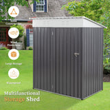 Vongrasig 5 x 3 x 6 FT Outdoor Storage Shed Clearance with Lockable Door Metal Garden Shed Steel Anti-Corrosion Storage House Waterproof Tool Shed for Backyard Patio, Lawn and Garden (Dark Gray) Vongrasig