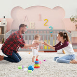 Solid Wood Montessori Floor Bed for Kids with Fun Door Design & Safety Guardrails - Easy Assembly in Gray LLS