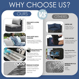 NICESOUL 15 Piece Outdoor Sectional with Fire Pit Table, Modern Luxury Patio Deep Seating w/Firepit, 29.3'' High-Back Wicker Couch Thick, Big High-Weight Capacity Sofa for Terrace, Yard, Light Gray NICESOUL