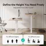 BANTI 55'' Standing Desk, Electric Stand up Height Adjustable Home Office Table, Sit Stand Desk with Splice Board, Oak BANTI