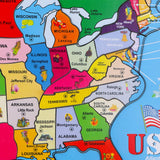 Wondertoys 46 Pieces Wooden USA Map Puzzle for Kids US Map Puzzle Educational Geography Puzzles United States Map Puzzle for Boy Girl Wondertoys
