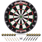 Dart Board - Bristle Steel Tip Dartboard Dart Boards for Adults Bristle Steel Tip Dartboard Set Dart Boards for Adults Rotating Number Ring Staple-Free Bullseye with 12 Darts Metal Tip (New) WIN.MAX