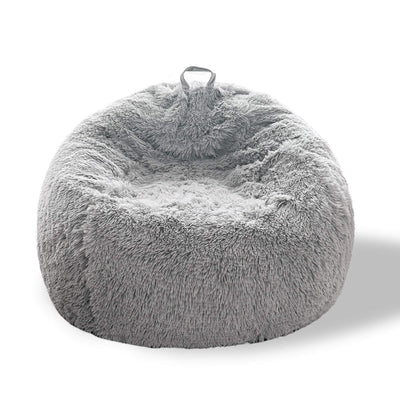BCU Bean Bag Chair Cover Ultra Soft Fluffy Faux Fur Beanbag Cover Plush Living Room Chairs Cover for Adults and Kids, Grey