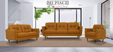 Acme Radwan Tufted Leather Loveseat in Caramel Acme