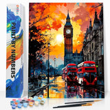 Paint by Numbers Kit for Adults Rolled Canvas - 16x20 Inch Big Ben Adult Paint by Number Kits on Canvas for Beginners, DIY Acrylic Oil Number Painting Kits with Gift Box for Home Wall Decor Gift Offito