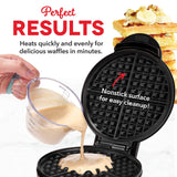 DASH Express 8” Waffle Maker for Waffles, Paninis, Hash Browns + other Breakfast, Lunch, or Snacks, with Easy to Clean, Non-Stick Cooking Surfaces - Black DASH