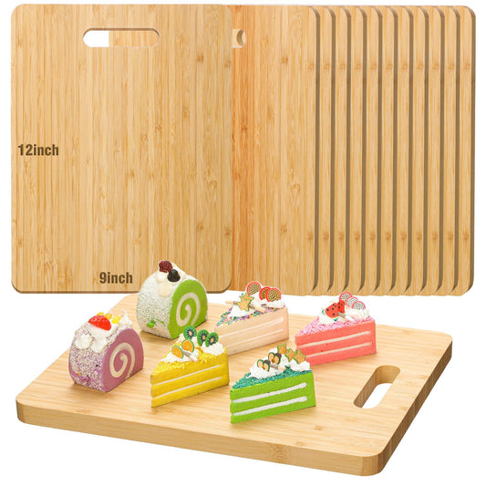 12 Pcs Thicken Bamboo Cutting Board Bulk Personalized Wood Chopping Board Customized Laser Engraving Blanks Serving Board for Wedding Mother's Day Housewarming Gift (General) - WoodArtSupply