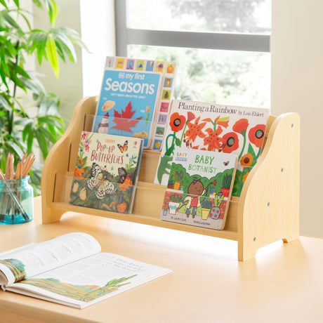 Guidecraft Tabletop Book Display: Book Shelf Display Rack for Kids Room Guidecraft