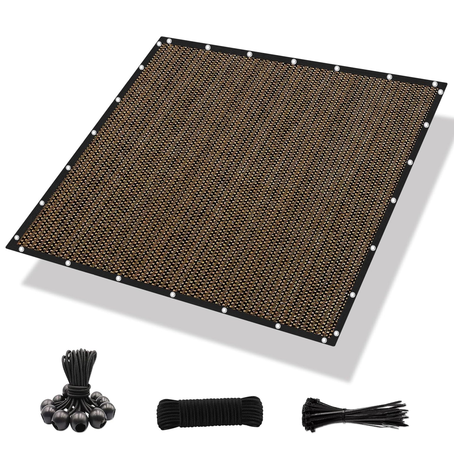 Amagenix 90% Sun Shade Cloth with Grommets, 10' x 14' Pergola Replacement Shade Cover Canopy Privacy Screen for Outdoor Patio Garden, Mocha (We Customized) - WoodArtSupply