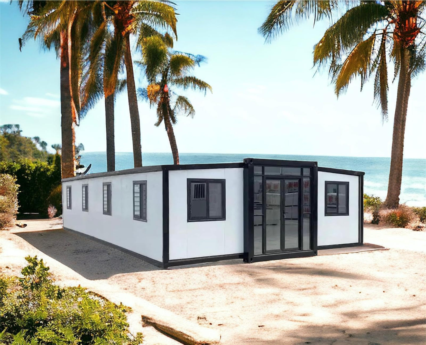 ZAZ House for multi purpose : 40FT Tiny House,Portable Prefab House with Bedrooms,1 Full Equiped Bathroom and Kitchen, Prefabricated Container House for Living, Foldable Mobile Home with Stee - WoodArtSupply