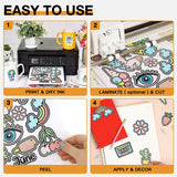 HTVRONT Printable Vinyl for Inkjet Printer & Laser Printer - 40 Pcs Glossy White Inkjet Printable Vinyl Sticker Paper, 8.5"x11" (140 g) HTVRONT