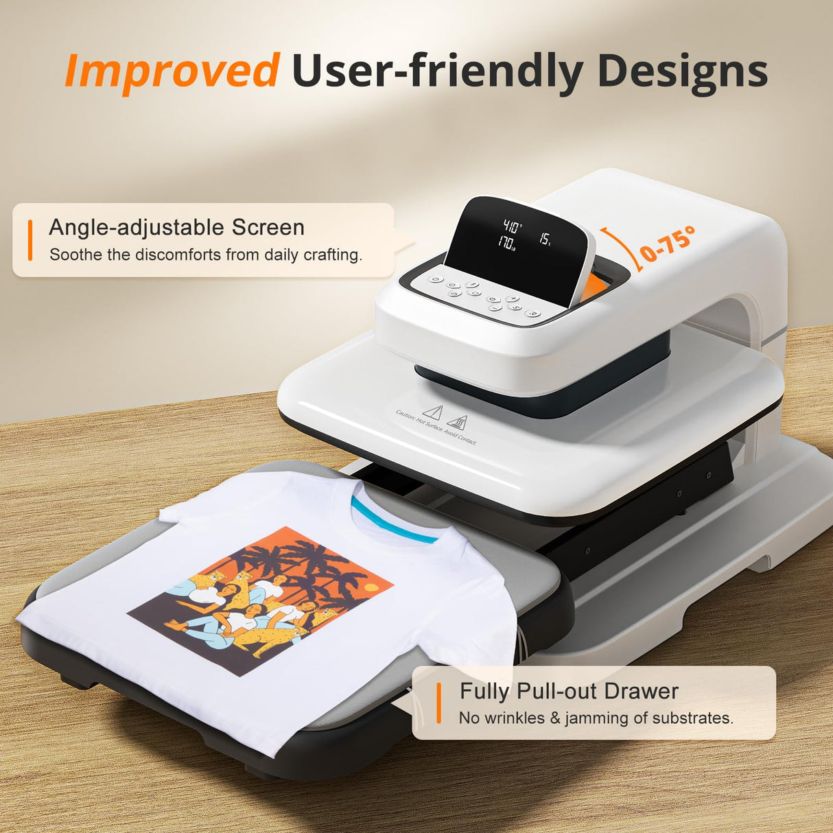 HTVRONT Auto Heat Press 2 - Heat Press Machine for T Shirts with Adjustable Pressure & Higher Heating Height, Heats Up Fast and Evenly Heat Press 15x15 for HTV, Sublimation, Heat Press Projects HTVRONT