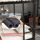 Mirightone Queen Over Queen Bunk Beds for Teens or Adults,Industrial Heavy-Duty 2 in 1 Metal Convertible Bunk Bed with Ladder and Slats Support,15.9" High Guard Rail,Space-Saving,Noise Reduced,Black Mirightone