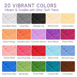 JC CRAFT Deluxe Beginner Crochet Kit – 116-Piece Set with 20 Yarns, Ergonomic Hooks, Accessories, Book for Beginners & Online Tutorial – DIY Starter Kit for Adults & Kids with Purple Bag & Case JC CRAFT