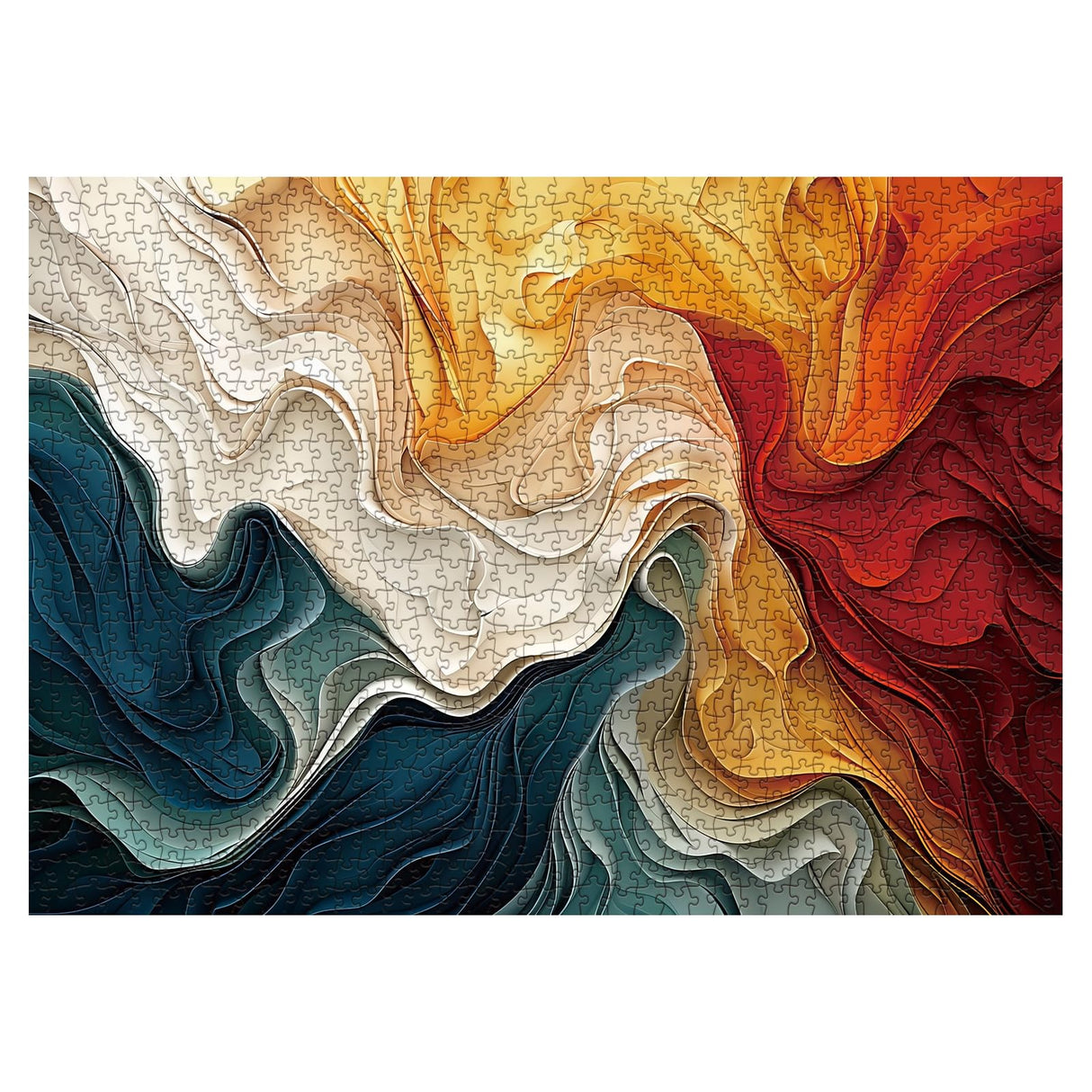 Impossible Rainbow Waves Puzzles for Adults 1000 Pieces, Difficult Hard Colorful Jigsaw Puzzles, Challenging Pretty Beautiful Puzzles BBOLDIN