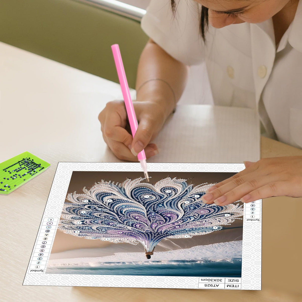 Diamond art Painting Kit, 5D DIY Beach beauty, Special Shape Crystal Artificial Diamond Partial Mosaic Handicraft for Beginners, Wall Decor Art For Bedroom, Office, Living Room, Christmas Gift MVVMTOP