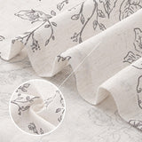 Floral Linen Curtains 108 inch Length for Living Room Black and Cream Patterned Curtains Sketch Print Burlap Textured Rustic Farmhouse Country Curtains Shabby Chic Extra Long Floral Drapes 9 FT Meikelor