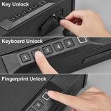 Garvee Gun Safe, Biometric Gun Safe for, Gun Safe, Handgun Safe 3 Ways Quick Access Fingerprint Gun Safe, Sturdy Safe, Gun Lock Safe Box with USB-C Port for Home, Bedside, Desk, Car Garvee