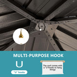 Aoxun 10'x10' Hardtop Gazebo, Galvanized Steel Outdoor Aluminum Single Top Canopy, Everlasting Metal Gazebo with Netting and Curtains, for Patio, Backyard and Deck Aoxun