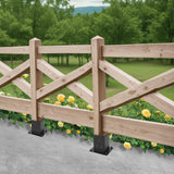WIMART 4x4 Post Base, Inner Size 3.5"x3.5"Deck Post Base, Deck Post Base for Concrete, for Mailbox Support Wood Fence Post Anchort (Black - Set 4) WIMART
