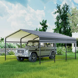 COSIEST 10'x20' Carport with Galvanized Steel Roof, Heavy Duty Metal Carport Canopy, Outdoor Garage Car Shelter Shade for Car, Boats and Truck COSIEST