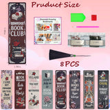 HTTDMY 8PCS Diamond Painting Art Bookmarks,Cute Acrylic Bookmarks Crafts Kits Gifts with Pendants for Adult Women Book Lovers (Dark Romance) HTTDMY