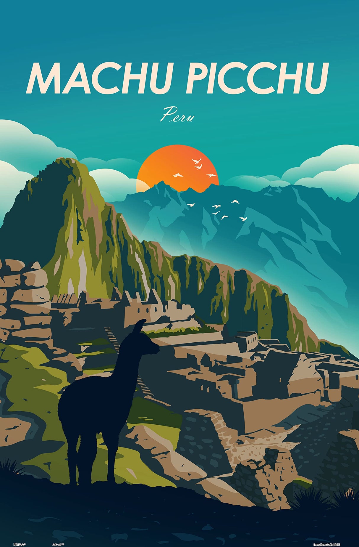 Pintoo Jigsaw Puzzles 600 Piece for Adults - Studio Inception - World Travel - Machu Picchu Beautiful Plastic Puzzle for Home Decor Zero Dust Easy Storage [H3301] Pintoo