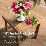 Werph 3 Piece Outdoor Patio Furniture Set, Wooden Conversation Patio Set with Padded Cushion Chairs and Coffee Table, Acacia Wood Lounge Conversation Set for Porch Balcony Deck Backyard Werph