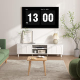 TV Stand for TVs up to 70'', Entertainment Center with Large Storage for Living Room, Media Console with Sliding Doors and Adjustable Shelves, Modern TV Cabinet for Game Consoles and Decor(White) PHOYAL